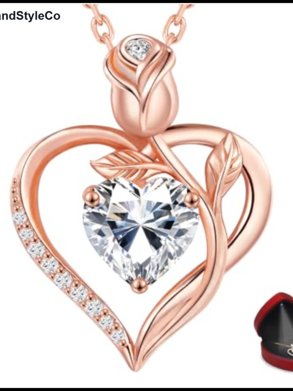 Sterling Silver Moissanite Heart Pendant Necklace